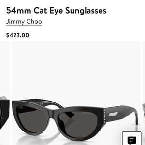Jimmy Choo Elegant Black Cat Eye Sunglasses